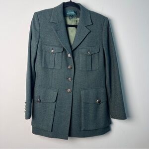 Lauren Ralph Lauren Green wool decorative buttons lined 4 pocket blazer woman’s